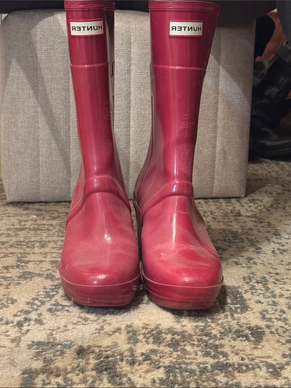 Hunter Women's Fuchsia Tall Rain Boots - Picture 2 of 7